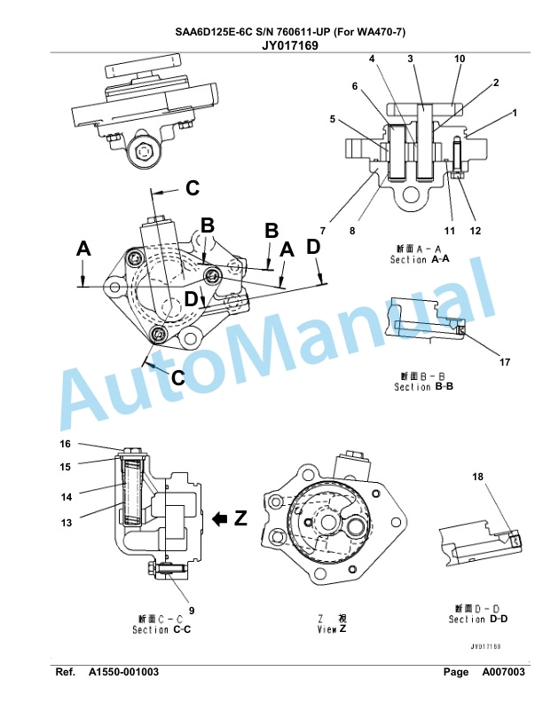 Komatsu SAA6D125E-6C Parts Manual 760611-UP-2