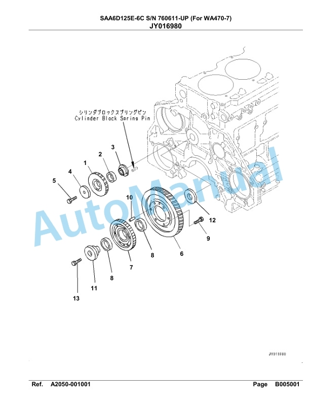 Komatsu SAA6D125E-6C Parts Manual 760611-UP-3