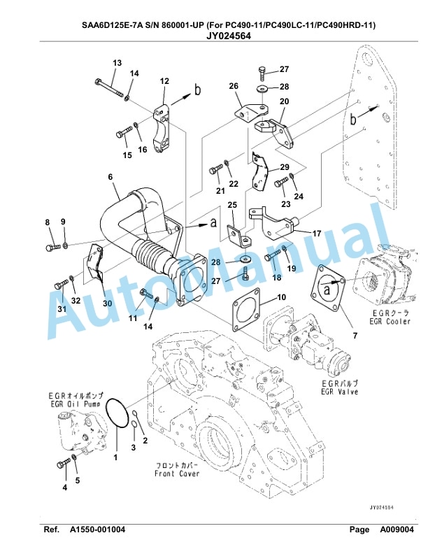 Komatsu SAA6D125E-7A Parts Manual 860001-UP-2