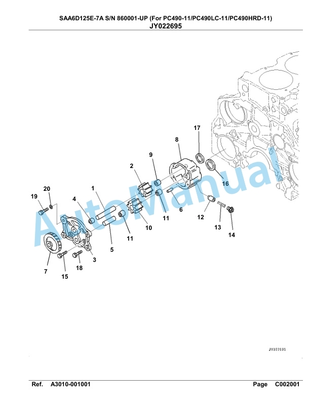 Komatsu SAA6D125E-7A Parts Manual 860001-UP-4