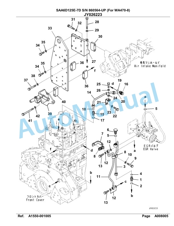 Komatsu SAA6D125E-7D Parts Manual 860564-UP-2