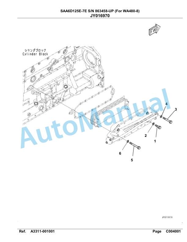 Komatsu SAA6D125E-7E Parts Manual 863458-UP-4