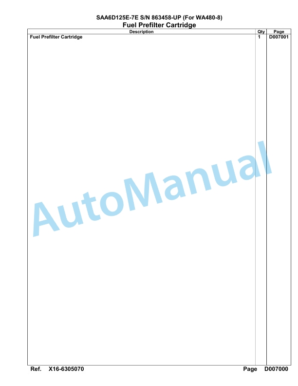 Komatsu SAA6D125E-7E Parts Manual 863458-UP-5
