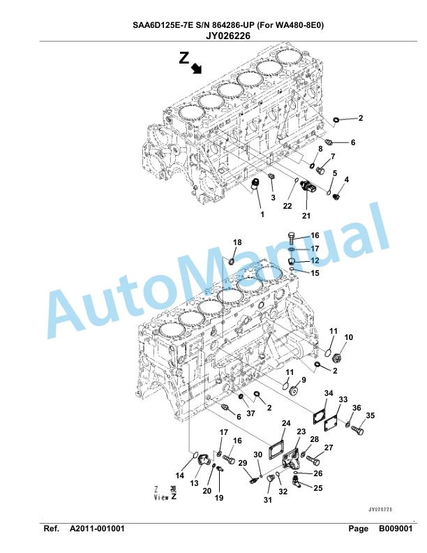 Komatsu SAA6D125E-7E Parts Manual 864286-UP-3