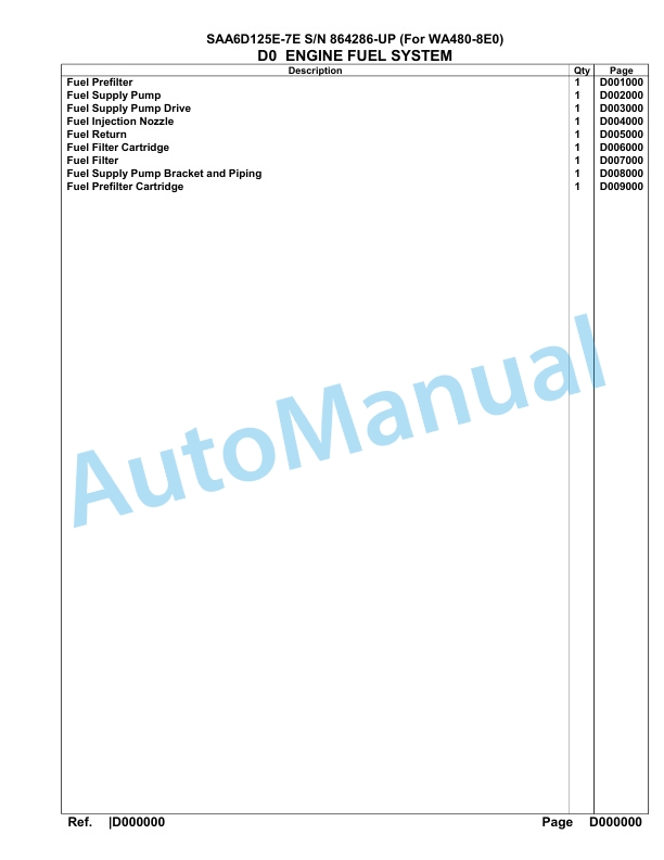 Komatsu SAA6D125E-7E Parts Manual 864286-UP-4