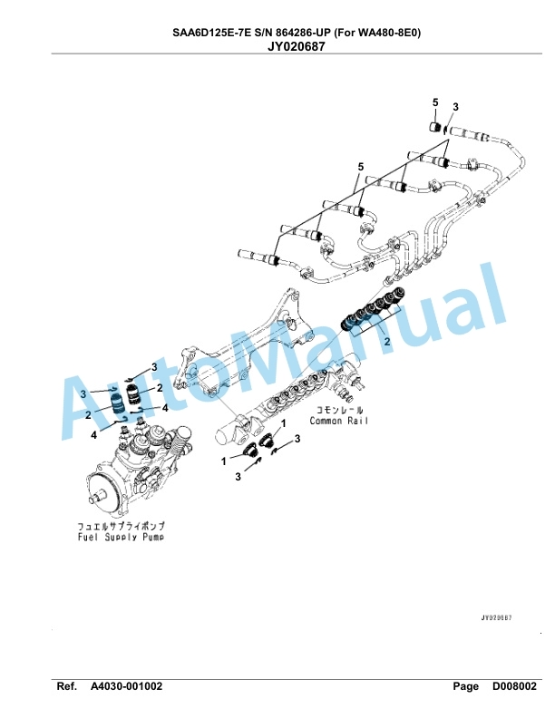 Komatsu SAA6D125E-7E Parts Manual 864286-UP-5