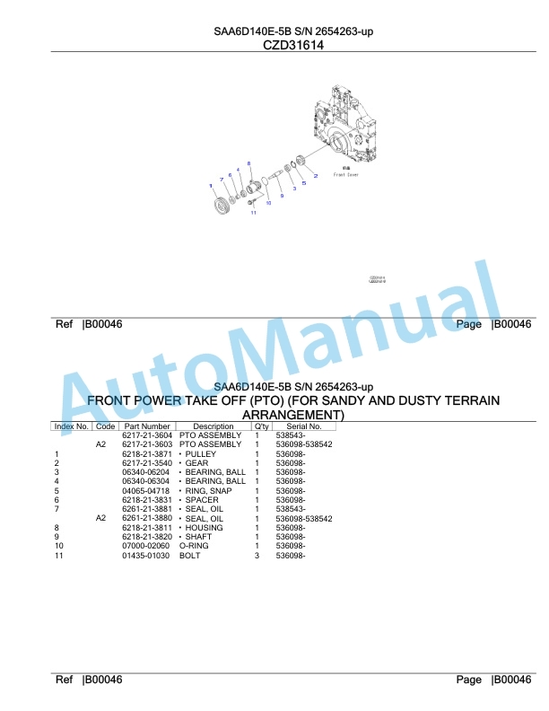 Komatsu SAA6D140E-5B Parts Manual 2654263-up-3