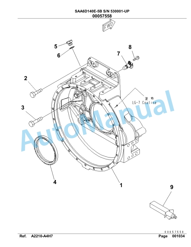 Komatsu SAA6D140E-5B Parts Manual 530001-UP-3