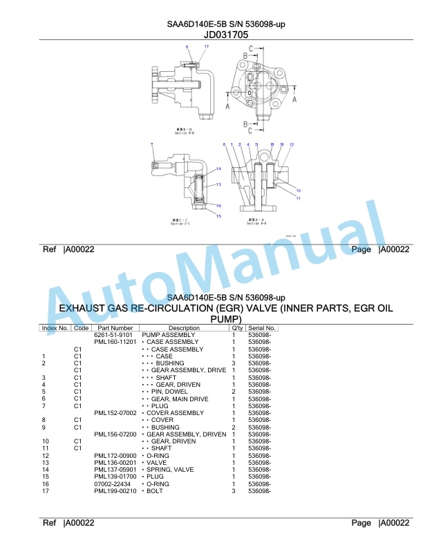 Komatsu SAA6D140E-5B Parts Manual 536098-up-2