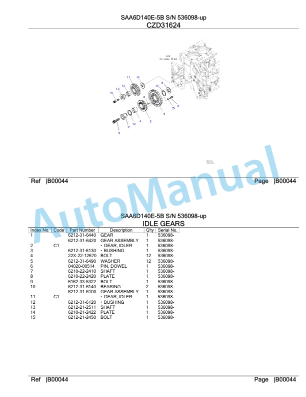 Komatsu SAA6D140E-5B Parts Manual 536098-up-3