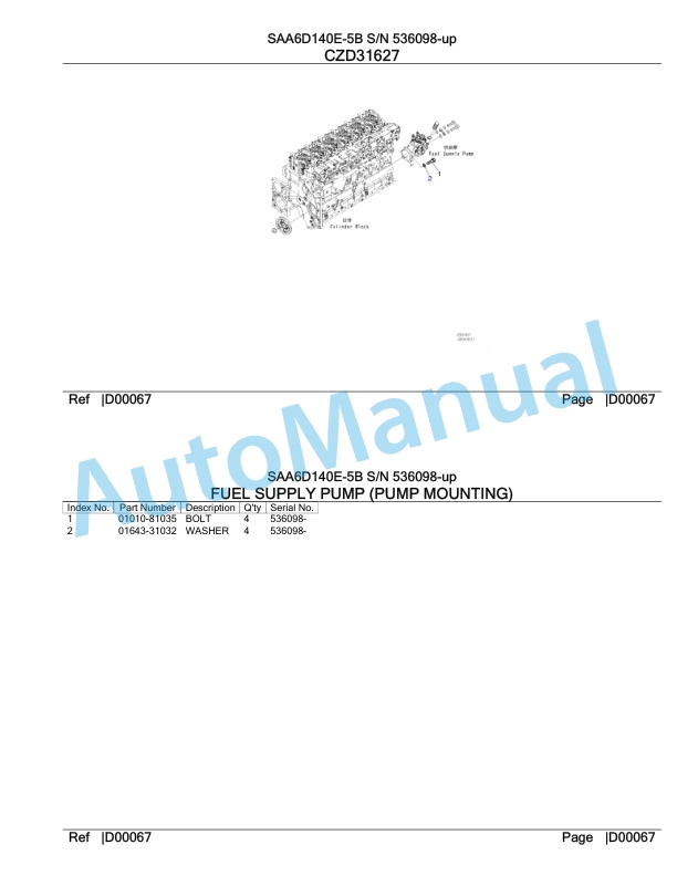 Komatsu SAA6D140E-5B Parts Manual 536098-up-4