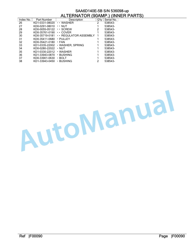 Komatsu SAA6D140E-5B Parts Manual 536098-up-5