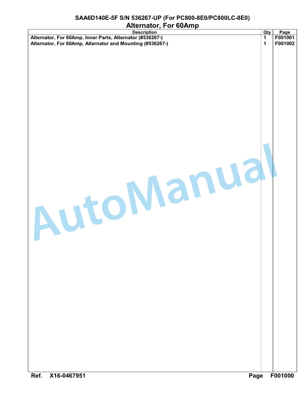 Komatsu SAA6D140E-5F Parts Manual 536267-UP-5