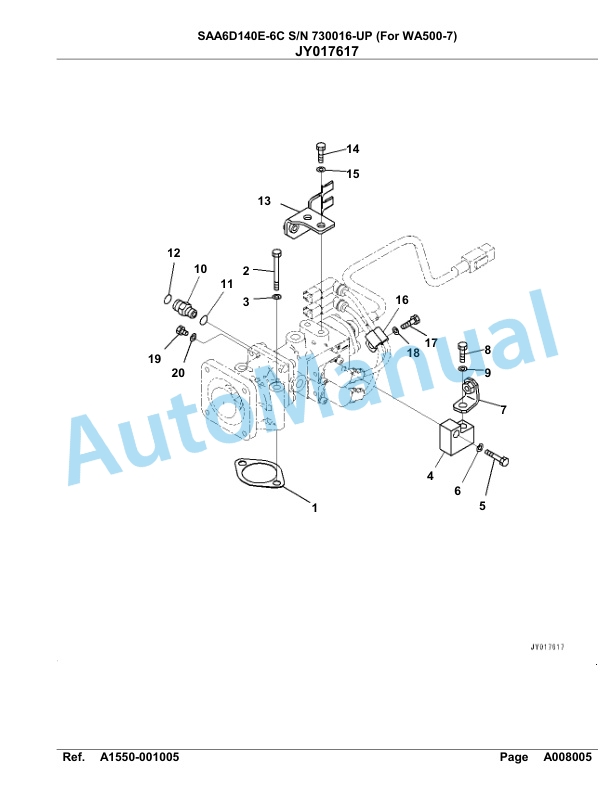 Komatsu SAA6D140E-6C Parts Manual 730016-UP-2