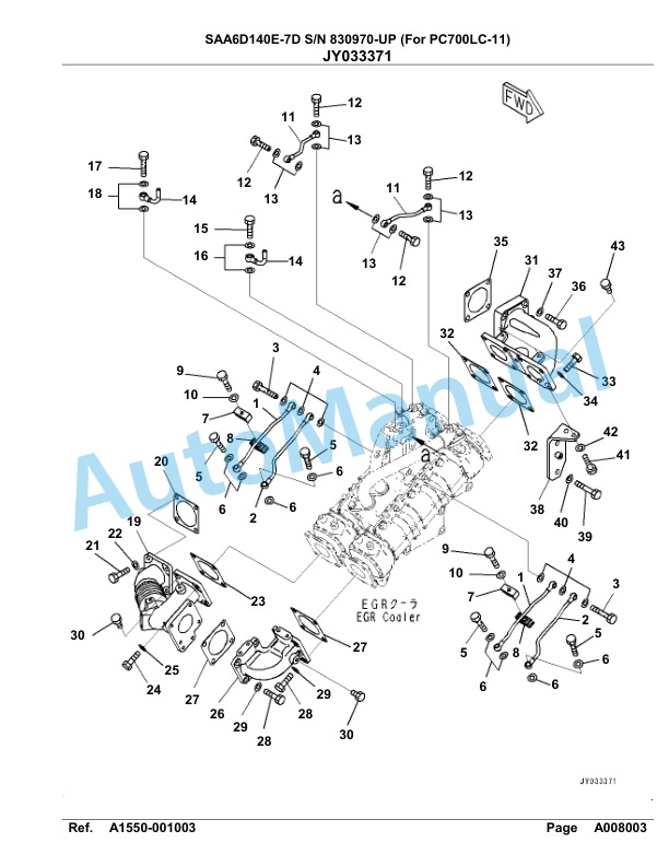 Komatsu SAA6D140E-7D Parts Manual 830970-UP-2