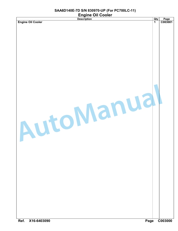 Komatsu SAA6D140E-7D Parts Manual 830970-UP-4