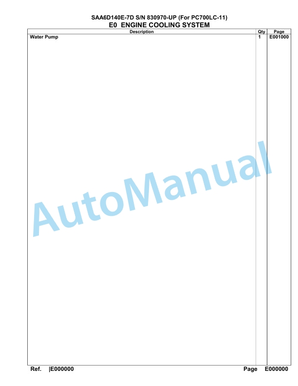 Komatsu SAA6D140E-7D Parts Manual 830970-UP-5