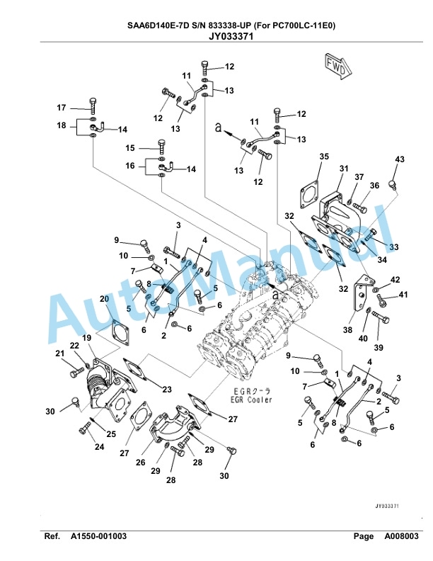 Komatsu SAA6D140E-7D Parts Manual 833338-UP-2