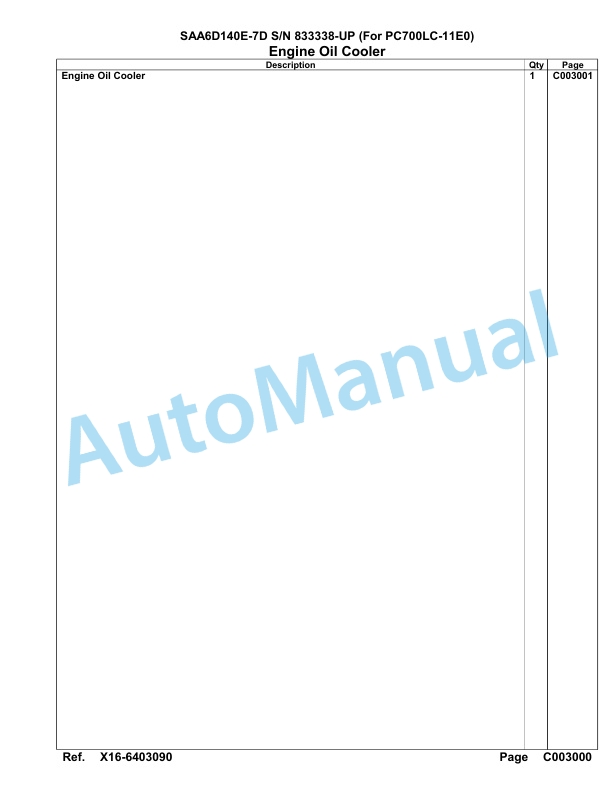 Komatsu SAA6D140E-7D Parts Manual 833338-UP-4