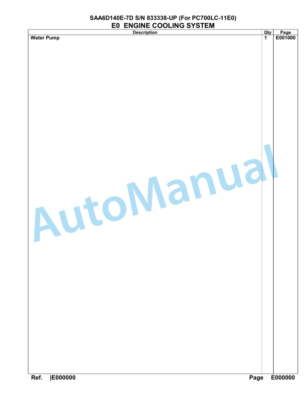 Komatsu SAA6D140E-7D Parts Manual 833338-UP-5