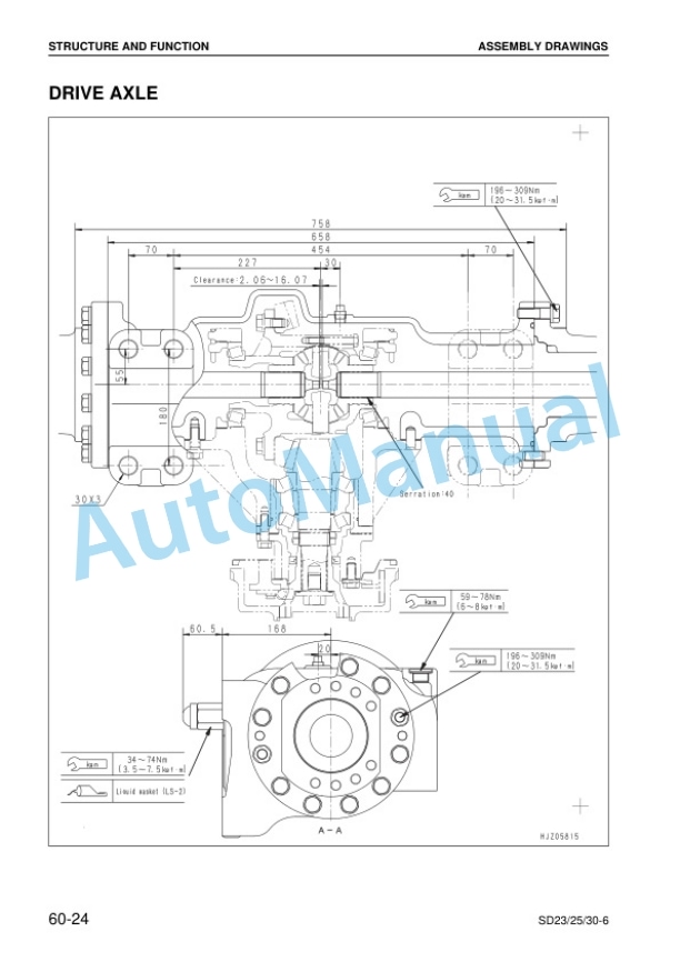 Komatsu SD23-6, SD25-6, SD30-6 Shovel Loader Shop Manual BSB06E1-01-5