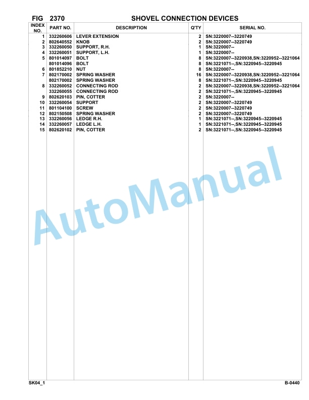 Komatsu SK04-1 Skid Steer Loader Parts Manual 3220007-UP-4