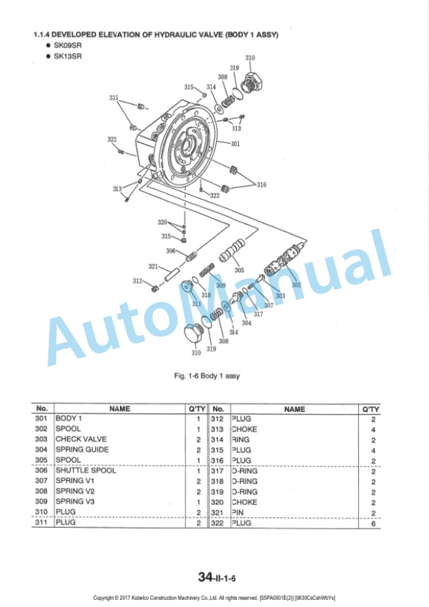 Komatsu SK09SR Hydraulic Excavator Shop Manual S5PA0001E-02-4