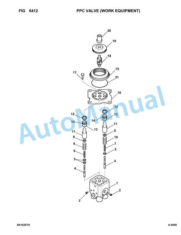 Komatsu SK1020-5 Turbo Hand Foot Control Parts Manual 37CTF00003-up-4