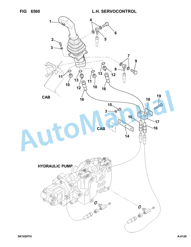 Komatsu SK1020-5 Turbo Hand Foot Control Parts Manual 37CTF00003-up-5