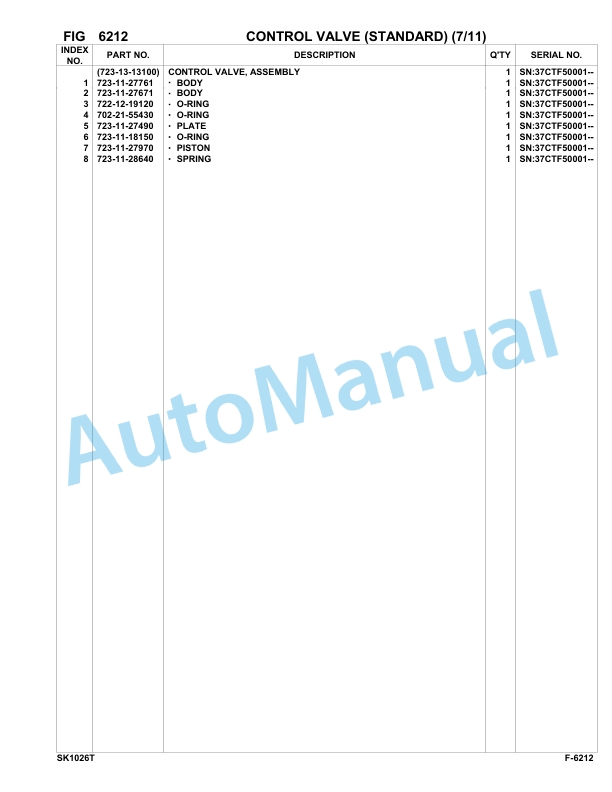 Komatsu SK1026-5 Turbo Skid Loader Parts Manual 37CTF50001-Up-4