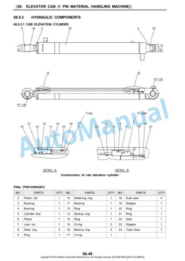 Komatsu SK350LC-8 Elevator Cab Shop Manual S5LC6619E02-3