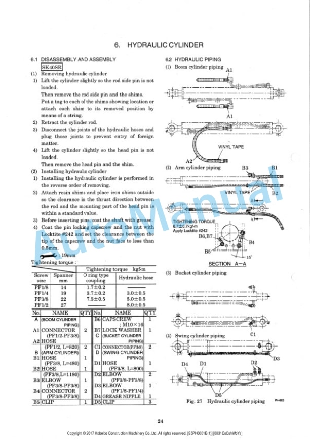 Komatsu SK40SR, SK45SR Hydraulic Excavator Shop Manual S5PH0001E-01-2