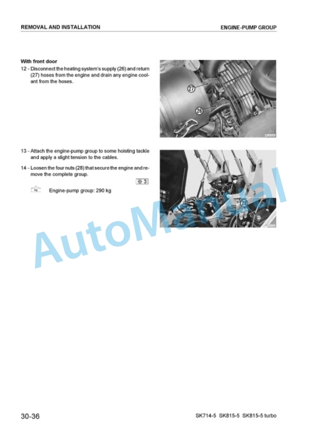 Komatsu SK714-5, SK815-5, SK815-5 Turbo Skid Steer Loader Shop Manual WEBM005600-3
