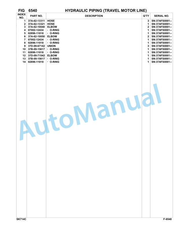 Komatsu SK714-5 Skid Loader Parts Manual 37AFS0001-UP-5