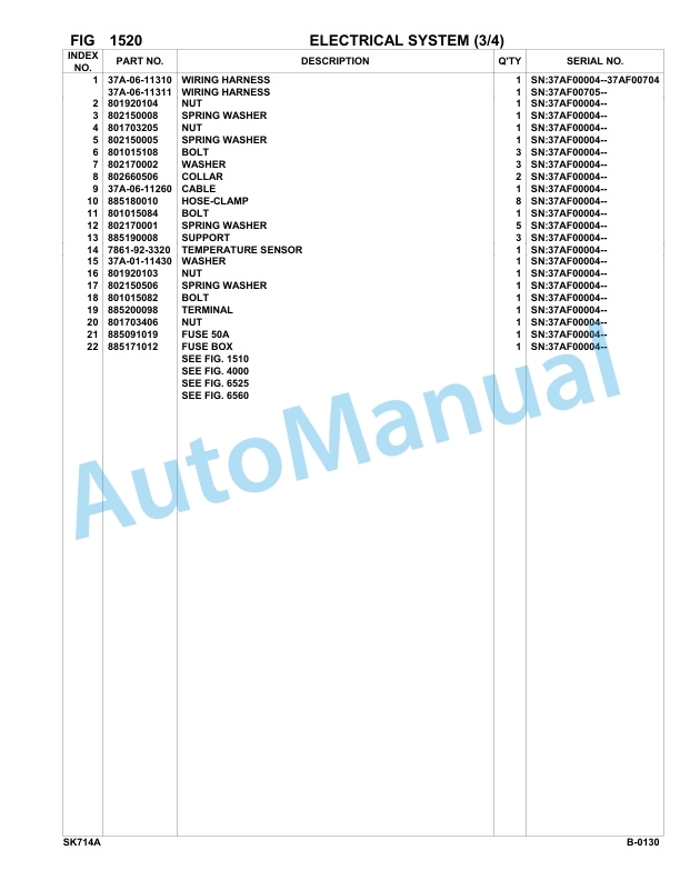 Komatsu SK714-5 USA Skid Loader Parts Manual 37AF00004-Up-2