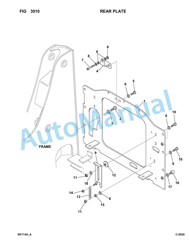 Komatsu SK714-5 USA Skid Loader Parts Manual 37AF01876-Up-2