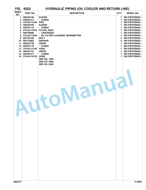 Komatsu SK815-5 Turbo Skid Loader Parts Manual 37BTF00003-Up-5