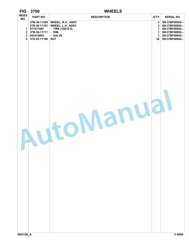 Komatsu SK815-5 Turbo USA Skid Loader Parts Manual 37BF00902-up-2