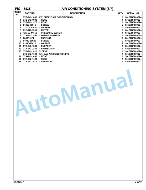 Komatsu SK815-5 Turbo USA Skid Loader Parts Manual 37BF00902-up-3