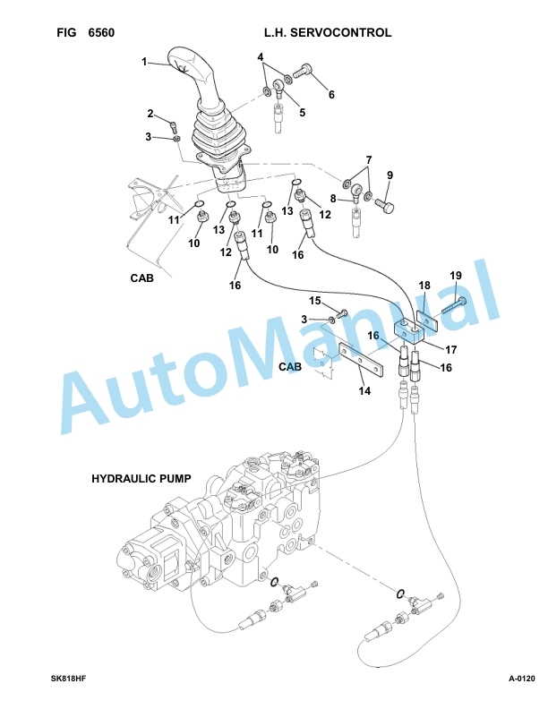 Komatsu SK818-5 Hand Foot Control Parts Manual 37BF50003-up-5