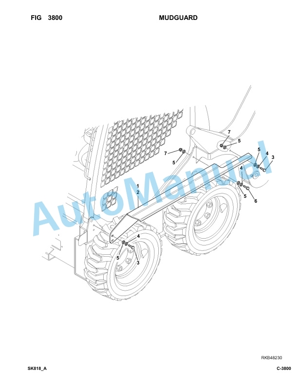 Komatsu SK818-5 Skid Loader Parts Manual 37BF50111-UP-2