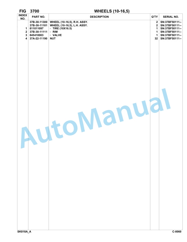 Komatsu SK818-5 USA Skid Loader Parts Manual 37BF50111-up-2