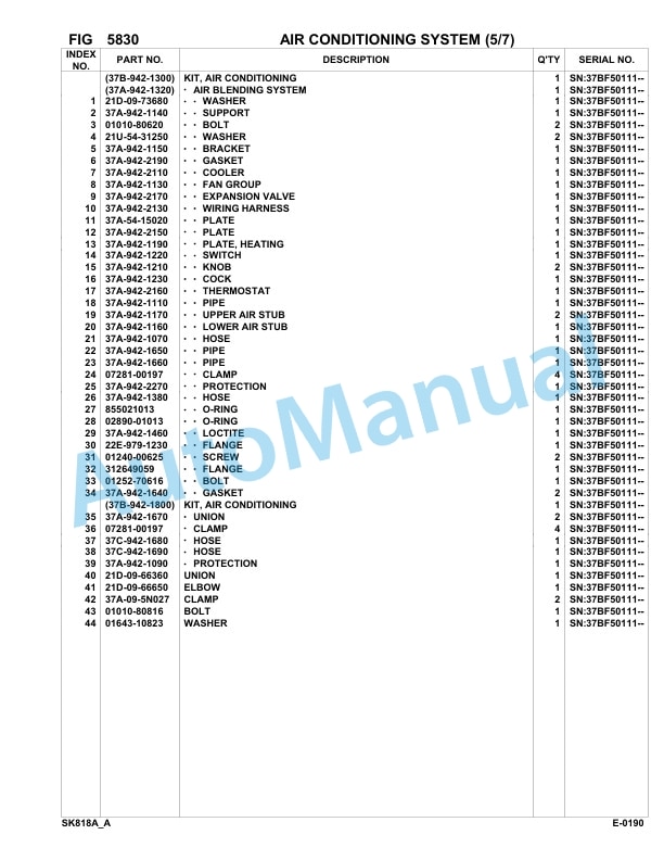 Komatsu SK818-5 USA Skid Loader Parts Manual 37BF50111-up-3