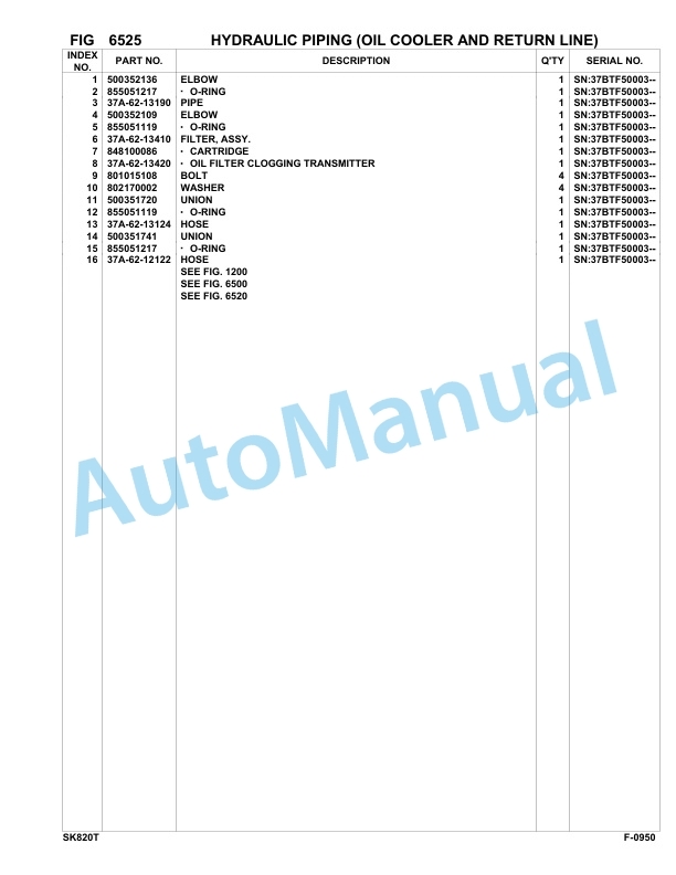 Komatsu SK820-5 Turbo Skid Loader Parts Manual 37BTF50003-up-5
