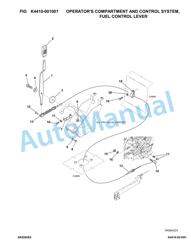 Komatsu SK820-5E0 Skid Loader Parts Manual F60002-UP-5