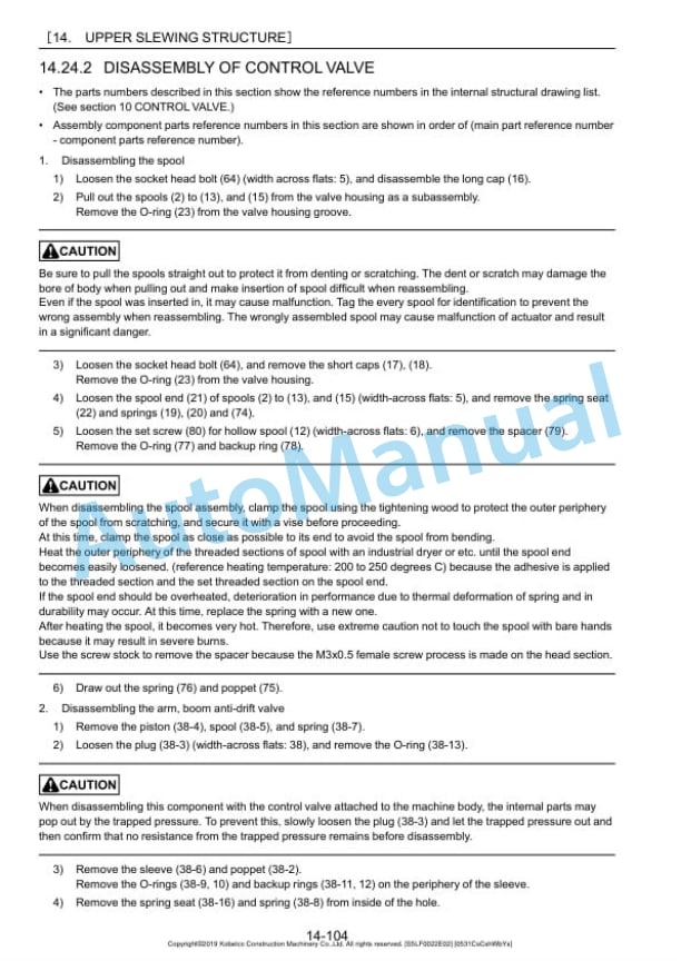 Komatsu SK85CS-7 Hydraulic Excavator Shop Manual S5LF0022E02-3