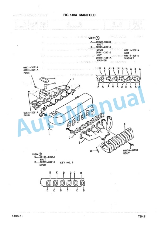 Komatsu TB42 Gasoline Engine Parts Manual PGCTB40-01-3