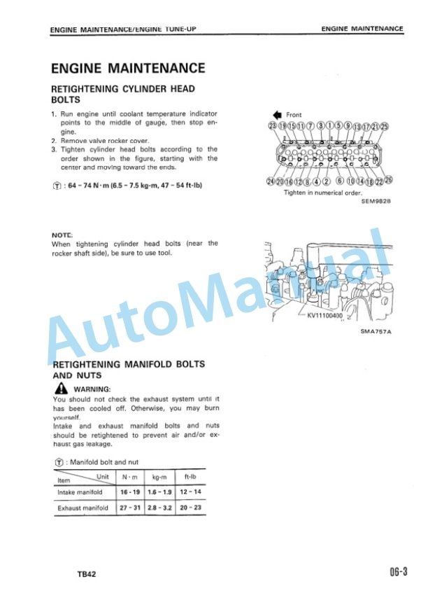 Komatsu TB42 Gasoline Engine Shop Manual TP42-BE1-5