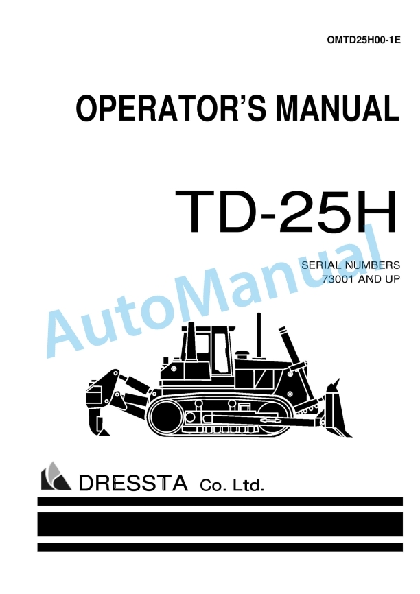 Komatsu TD-25H Operation and Maintenance Manual OMTD25H00-1E