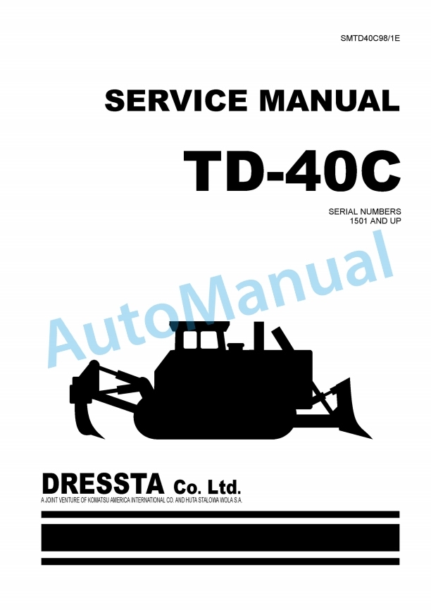 Komatsu TD-40C Service Manual SMTD40C98-1E